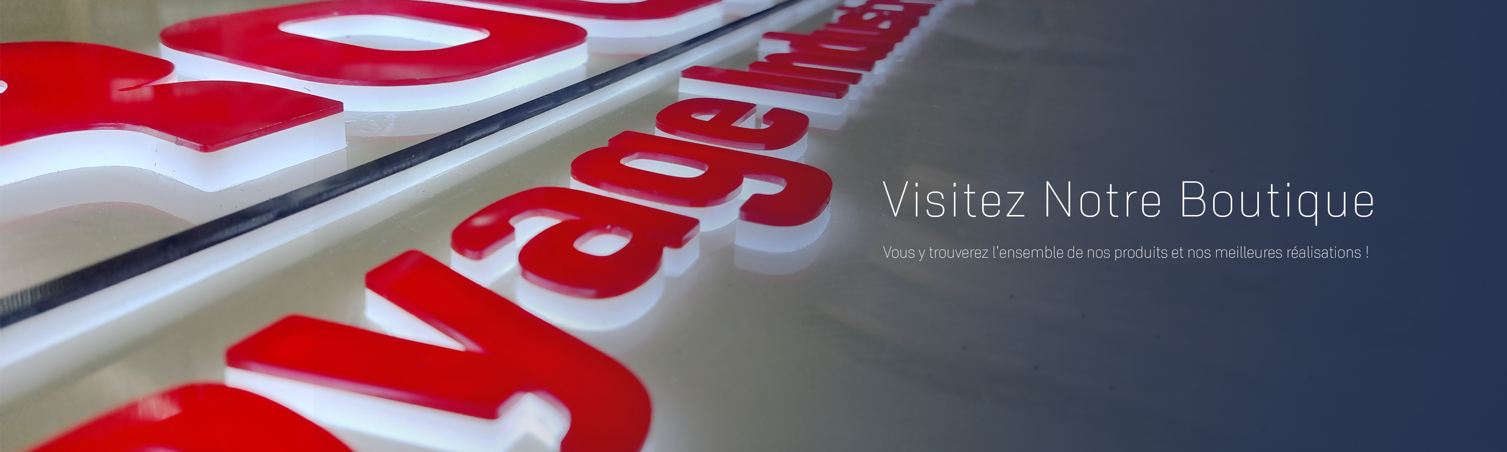 Lettres en rouge Pmma Visitez notre boutique